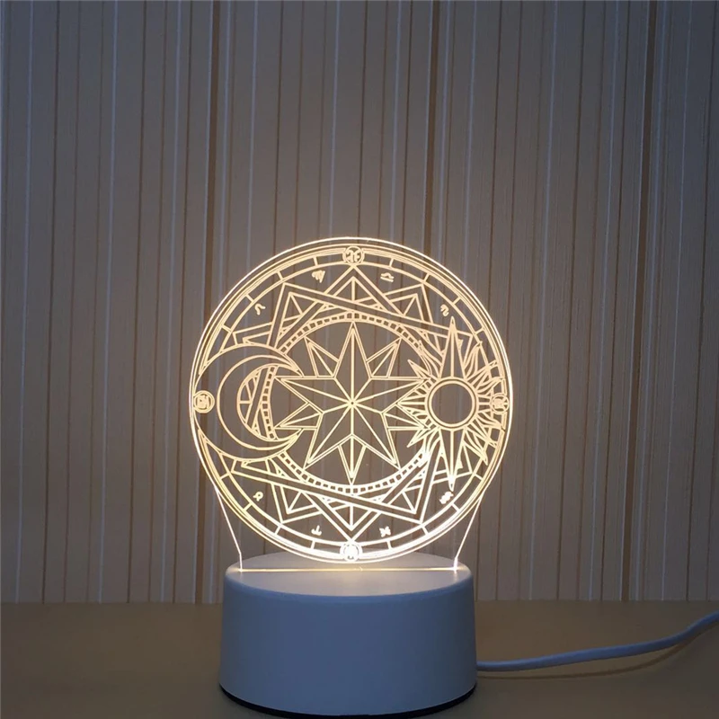 

LED 3D Tarot Symbol Constellation NightLight Acrylic Night Lamp Light Luminary With Touch And Remote Lamps Lights Kids Decor GiC