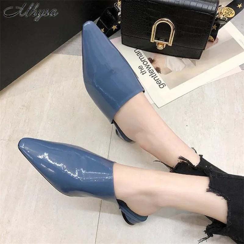 

Mhysa 2019 Spring new fashion pointed toe slippers Korean version of the wild comfortable casual non-slip Women's slippers T153