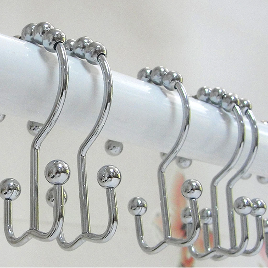 12 Piece Bathroom Iron Spherical Shower Curtain Hook Hanger Holder Bronze Decorative Antique Rack Home Ornaments