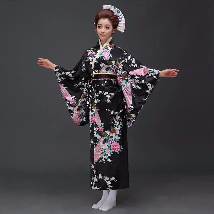 Восточное женское японское традиционное кимоно платье сексуальное красное вечернее платье шелковое Роскошное винтажное юката с Obi Косплей Костюм
