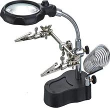 3.5x 12x magnifier loupe with led light soldering iron stand magnifying glass Auxiliary Clip repair Magnifying Loupe Tool