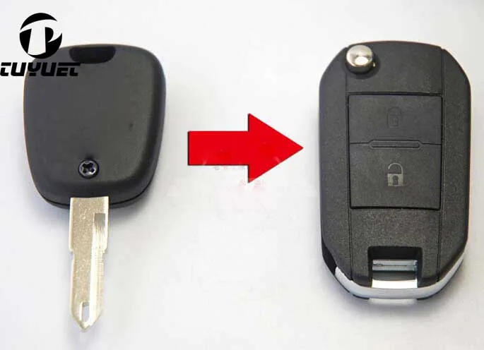 Peugeot 206 Modified Key Shell 2 Button (12)-1