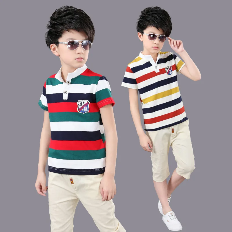 Size 4 6 8 10 12 14 Years 2019 Summer Boys Cotton Clothing Sets Kids