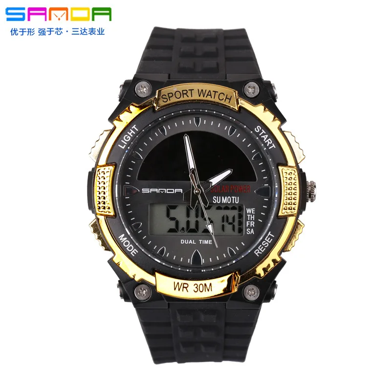 New Solar Digital Men S Shock font b Watches b font Waterproof Quartz Power LED font