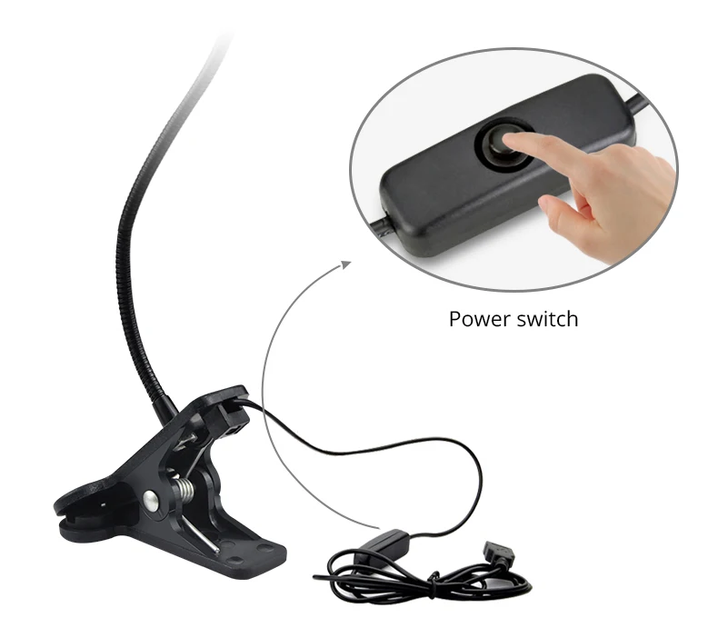 DC 5V USB power Book Light изгиб прикроватная Ночная лампа для чтения настольная лампа для учебы с переключателем Кемпинг Гибкие Огни