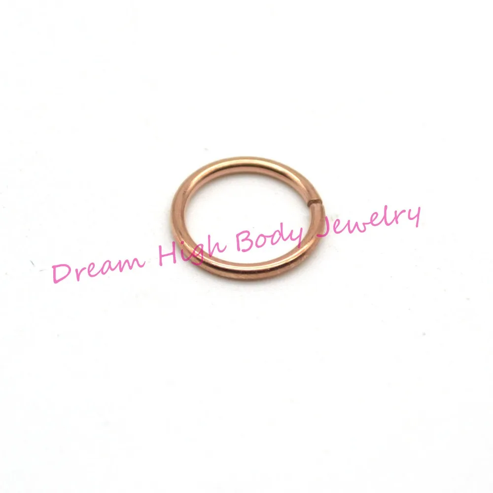 Кольцо для носа из розового золота, зажим для уха 22 г 20 г 18 калибр 8 мм, популярные ювелирные изделия для пирсинга, опт, нержавеющая сталь 316L