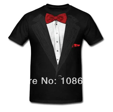 

new arrival funny T Shirts bow tie tuxedo print t-shirt 100% cotton for men women Gift Tee Shirts wedding party tees