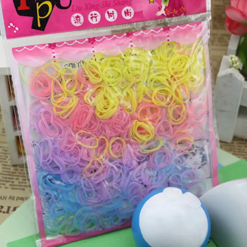 

400-500 Pcs/bag Rubber Hairband Rope Ponytail Holder Elastic Hair Band Ties Braids Plaits Hair Accessories For Girls Kids