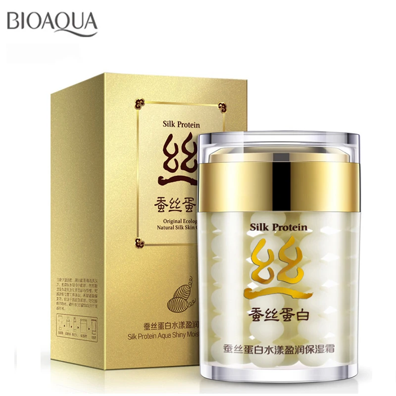 

BIOAQUA Brand Silk Protein Face Cream Moisturizing Anti-aging Whitening Cream 60g Shrink Pores Skin Care Anti Wrinkle Face Care