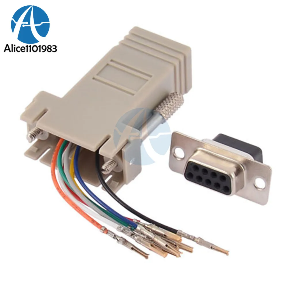 

DB9 Female to RJ45 Female F/F RS232 Modular Adapter Converter Extender Brand New