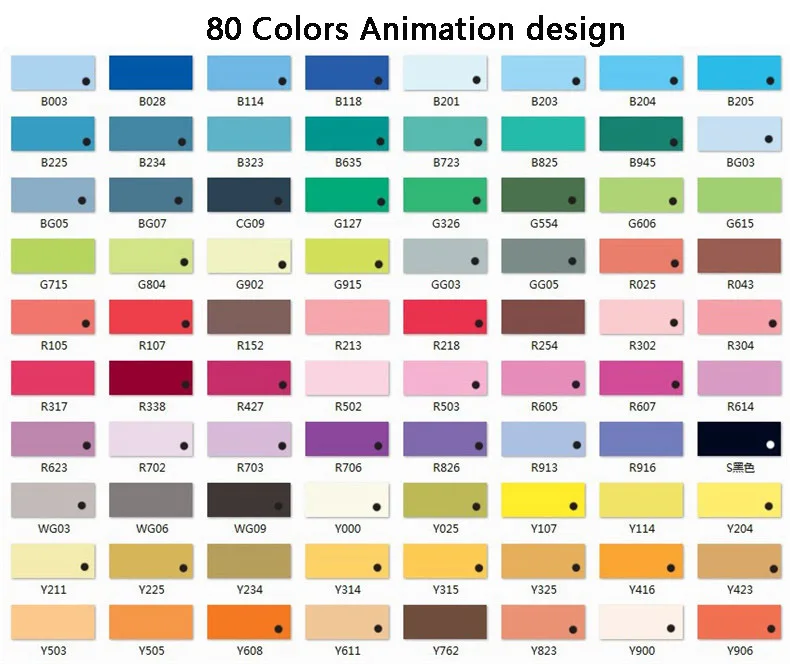 STA 6801 маркеры для набросков и рисунков 80 цветов художник манга двойной наконечник рисования Профессиональный Маркер Набор для рисования дизайн иллюстрация - Цвет: 80 animation colors