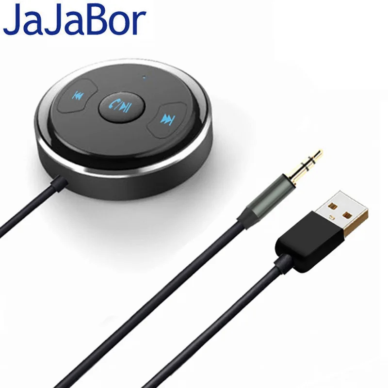 

JaJaBor Bluetooth Car Kit Handsfree Calling CSR4.1 Noise Reduction Stereo AUX Interface Mobile Music Receiver USB Power