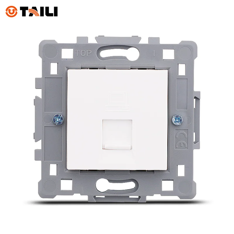 White Plastic Materials EU Standard Computer Wall Socket