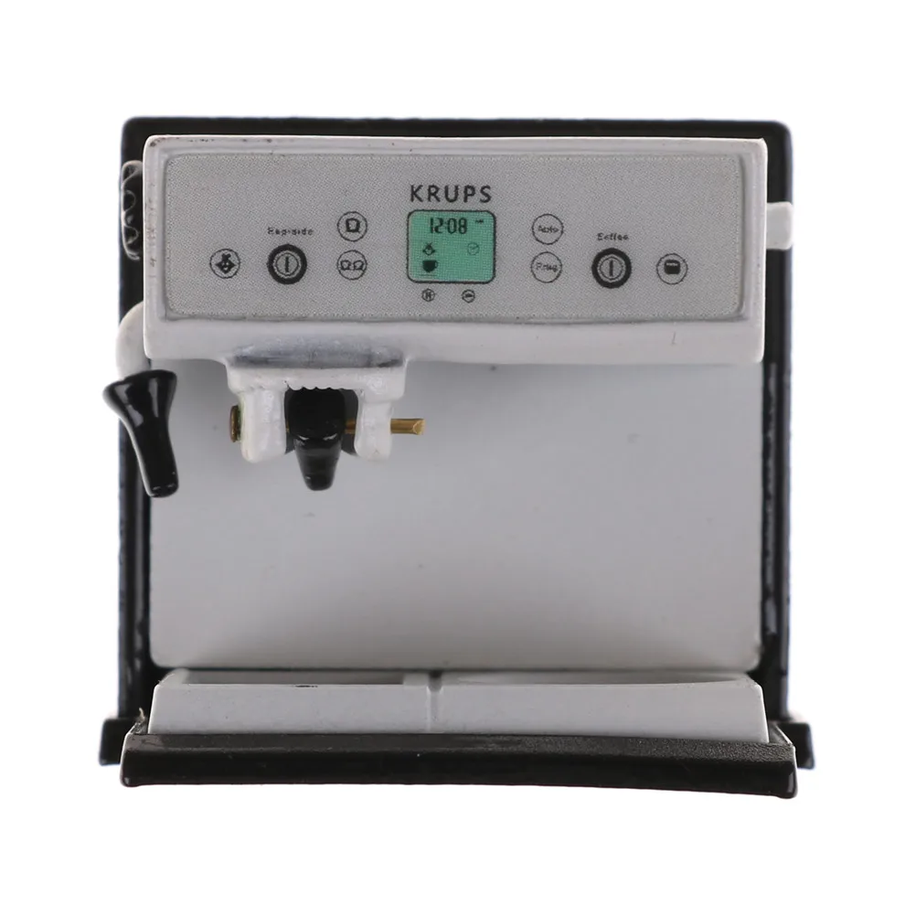 

Simulation Kitchen Furniture Metal Coffeemaker for 1:12 Scale Dollhouse Home Decor Doll House Miniature Accessories