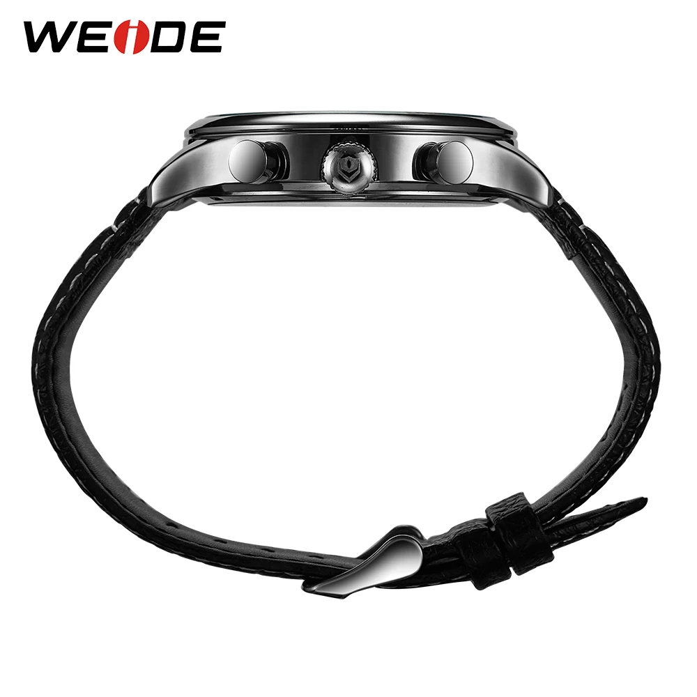 Gift WEIDE Sport Men's PU Leather Wrist Watches Analog Quartz Clock Waterproof Luxury Brand Man Business Relogio Masculino Hours
