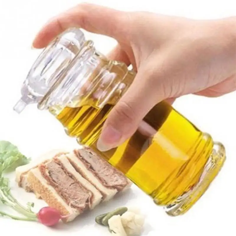 

New 3 Size Eco-Friendly Clear Acrylic Soy Sauce Vinegar Olive Oil Bottle BBQ Dispenser Shaker Kitchen Utensils Seasoning Cans