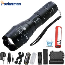 9000LM XM-L T6 L2 LED Flashlight Rechargeable Zoomable Linternas Torch Waterproof Lamp by 1*18650 or 3*AAA Hand Light