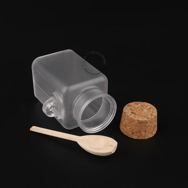 45 шт./лот АКЦИЯ 100 мл/г пустой пластиковый контейнер для масок, соль для ванной бутылка с деревянной ложкой многоразовая упаковка банка