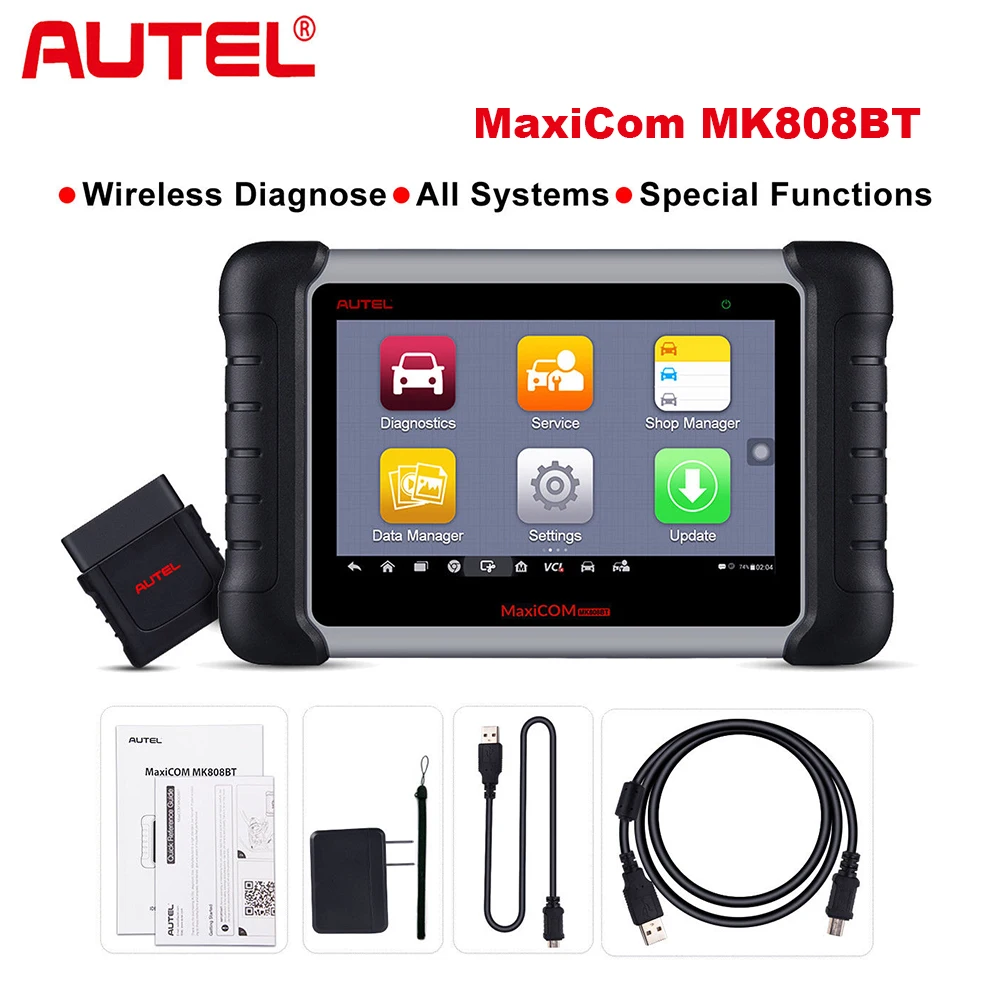 Autel MaxiCOM MK808BT OBD2 Scanner Car Diagnostic Tool  Diagnosis Functions of EPB/IMMO/DPF/SAS/TMPS better than launch x431