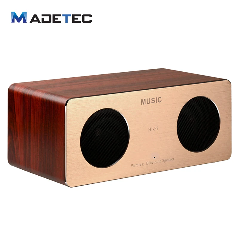 Madetec HIFI Wooden Bluetooth Speaker 10w Mini Portable Wood Speaker Box Dual Stereo Loudspeaker