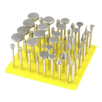 

50Pcs Diamond Coated Grinding Grinder Head Glass Burr For DREMEL Rotary Tools