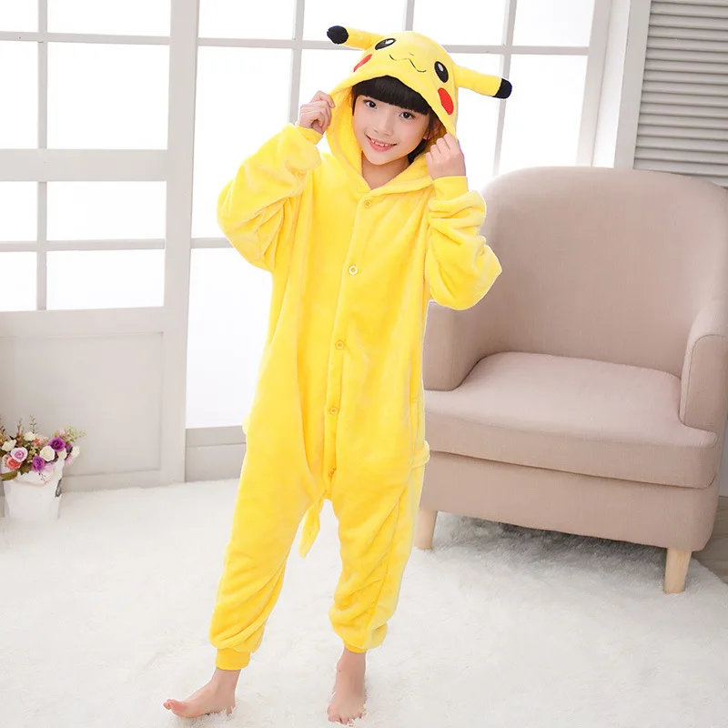 Кигуруми Покемон Пикачу пижамы животных вечерние фланелевый костюм для косплея комбинезоны игры мультфильм животных пижамы