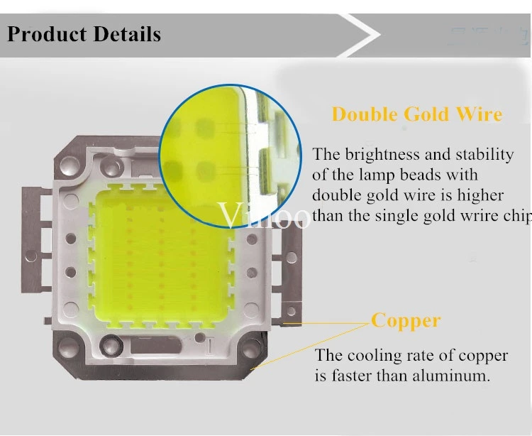 Led chip 1W 10W 20W 30W 50W 100W Integrated Leds Spotlight DIY Projector Outdoor Street Flood Light COB 30*30mil High Power 1pcs