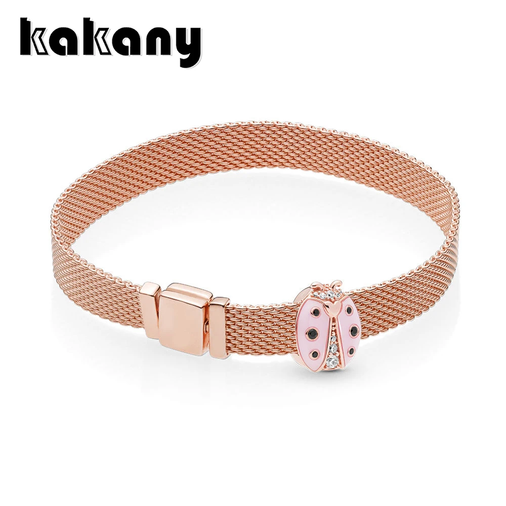 

KAKANY New ROSE REFLEXIONS LADYBIRD CLIP BRACELET Original High Quality 1:1 Fashion 925 Sterling Silver Jewelry DIY