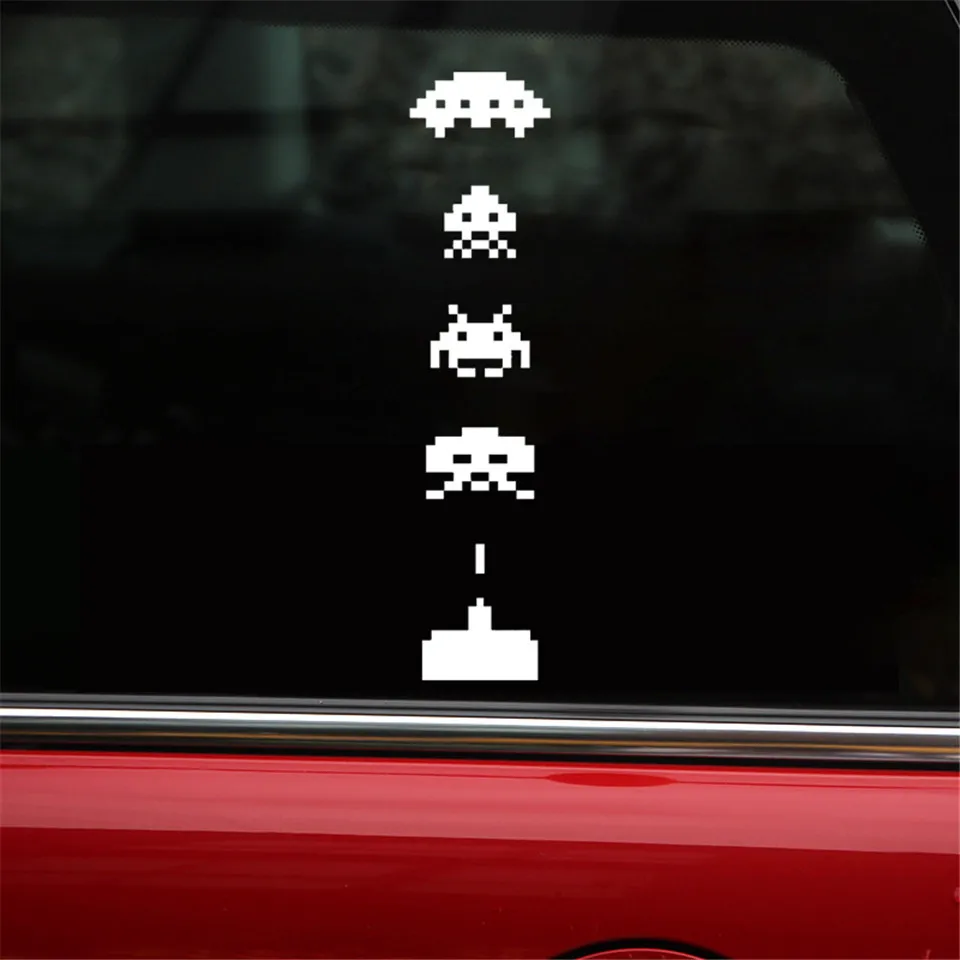 Space Invaders Creative Car-Styling Vinyl Stickers Fashion Car Window Body Door Toilet Laptop Waterproof Stickers 4.3cm18 (5)
