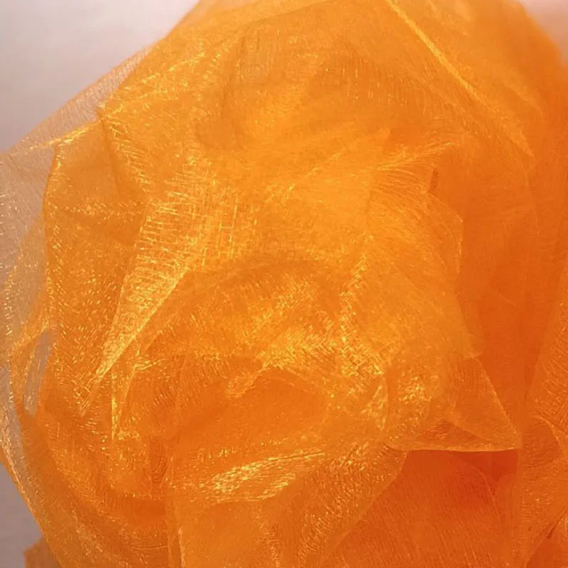 48 см х 5 м свадебная пряжа Тюль рулон прозрачная органза ткань день рождения вечеринка Свадьба церемония фон перила украшения - Цвет: orange