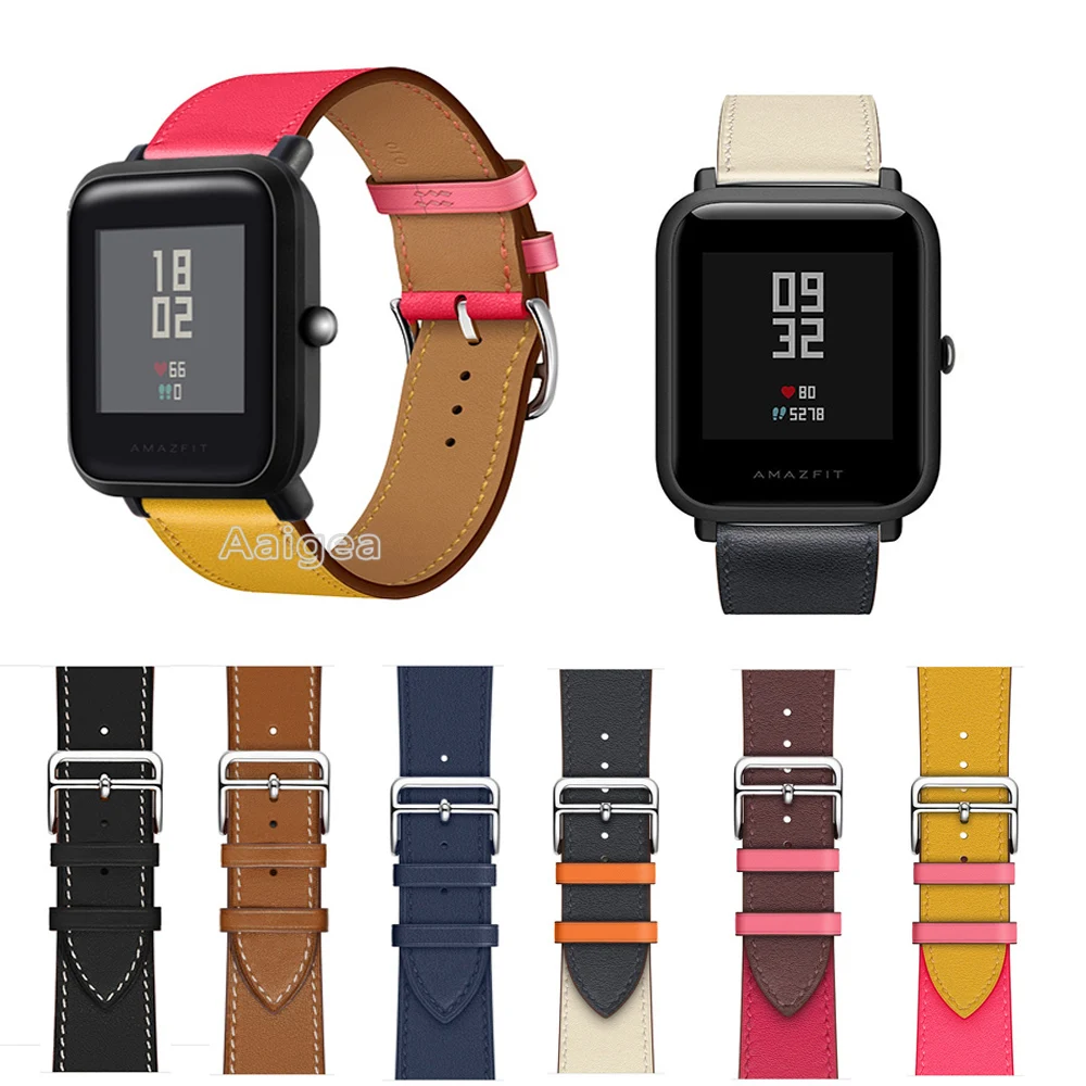 Ремешок из натуральной кожи для Xiaomi Huami Amazfit Bip BIT PACE Lite Youth модный сменный Браслет