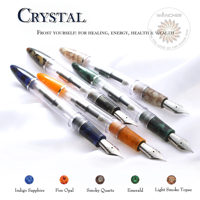 

Wancher CRYSTAL Fountain Pen Metal & Transparent Large-Capacity Fine Point 0.5mm 3ways to refill