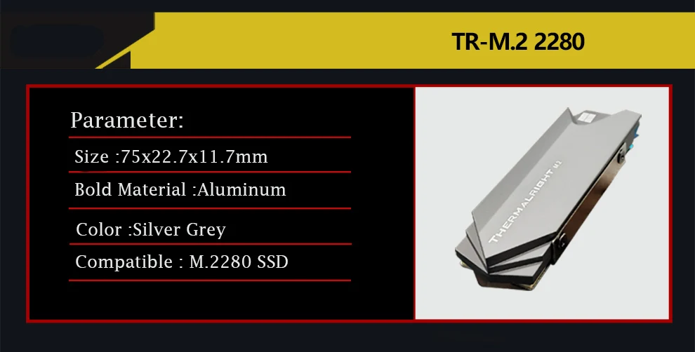 Thermalright радиатор алюминиевый M.2 радиатор охлаждения для M.2 2280 SSD жесткий диск броня, TR-M.2 2280