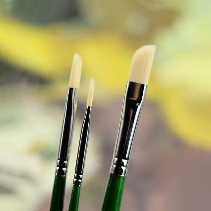 

3Pcs Oblique Head Watercolor Paint Brush Set Nylon Hair Artistic Thin Painting Brushes For Acrylic Art Oil Paintbrush Hook Line