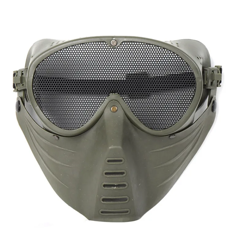 

Full Ventilation Face Eye Nose Wear Protector Mask With Glasses Soft Paintball Airsoft CS Safety Guard Mesh Party cGoggles Masks