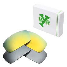 2 пары mryok ПОЛЯРИЗОВАННЫЕ замены Оптические стёкла для Oakley столовой 2006 Солнцезащитные очки для женщин Серебряный Титан и 24 К золото