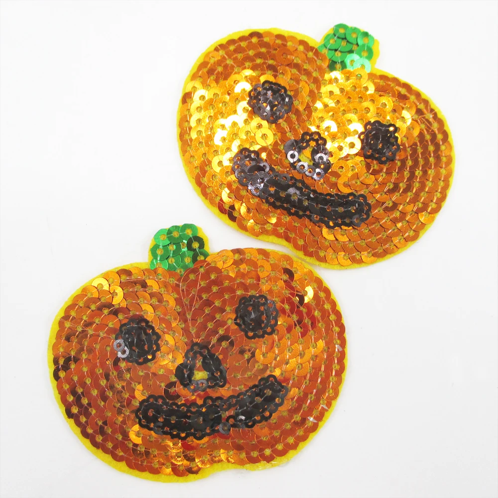 

david angie Pumpkin Sequins Patches Sewing Patch For Garment Clothes Bags,DIY Accessories For Halloween Festival,5Y50445
