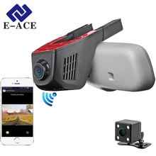 E-ACE Автомобильный Видеорегистратор WIFI Dvr Двойной Объектив Камеры Регистратор Скрытая Автомобильный Видеорегистратор Цифровой Видеорегистратор Видеокамера Full HD 1080 P Ночь версия