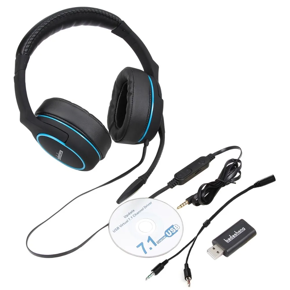badasheng 7.1 Surround Sound channel USB Gaming Headset Wired Headphone with Mic Earphone Volume Control Noise Cancelling 5-in-1 badasheng 7.1 Surround Sound channel USB Gaming Headset Wired Headphone with Mic Earphone Volume Control Noise Cancelling 5-in-1