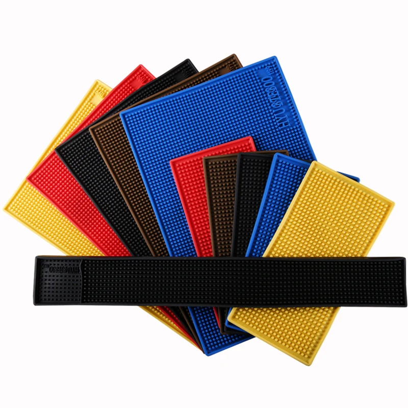 PVC Coaster Bar Mat Rectangular Thick Rubber Non slip Placemat