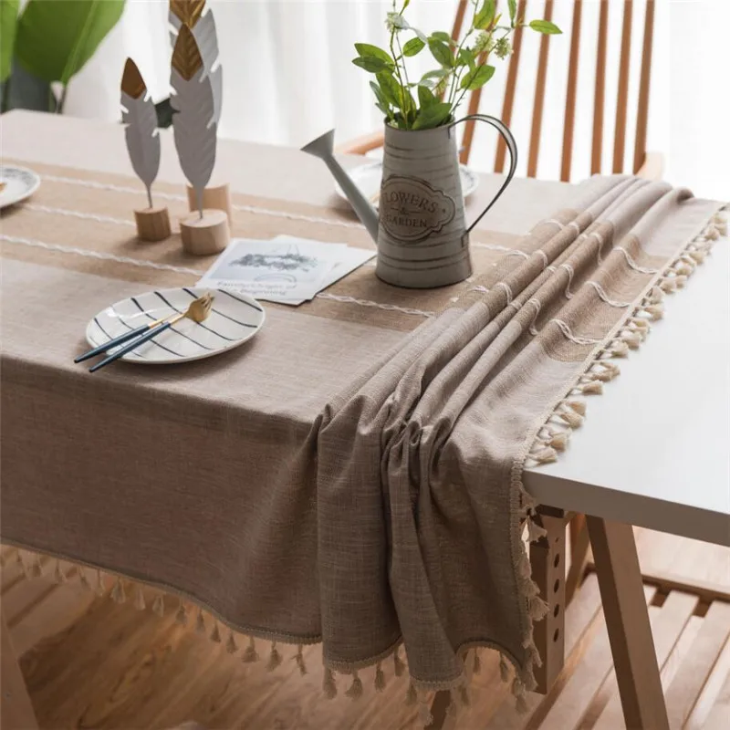

TC626 Green leaves Pastoral Style Linen Cotton Tablecloth Table Covers for Home Decoration Table Clothes