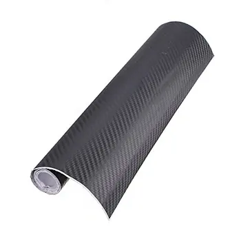

152*30CM Black 3D Carbon Fiber Chrome Car Auto Wrap Sticker Vinyl Sheet Film GLOSS