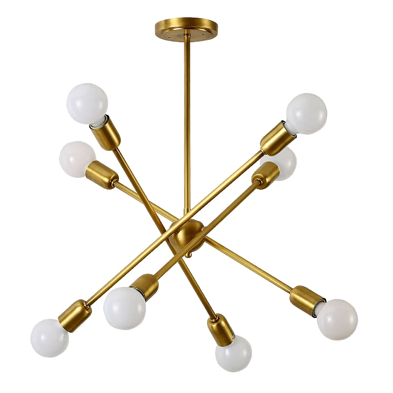 

8 arm American style copper body LED Pendant light modern branch Bjornled with E27 base 6W led lamp pure white free shipping