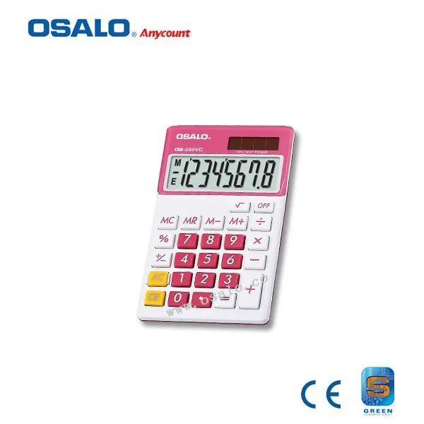 انخفاض الشحن 8 أرقام تعزيز آلة حاسبة للجيب OS-280VC مختلفة اللون البسيطة الشمسية Calculadora للهدايا الطلاب انخفاض الشحن 8 أرقام تعزيز آلة حاسبة للجيب OS-280VC مختلفة اللون البسيطة الشمسية Calculadora للهدايا الطلاب