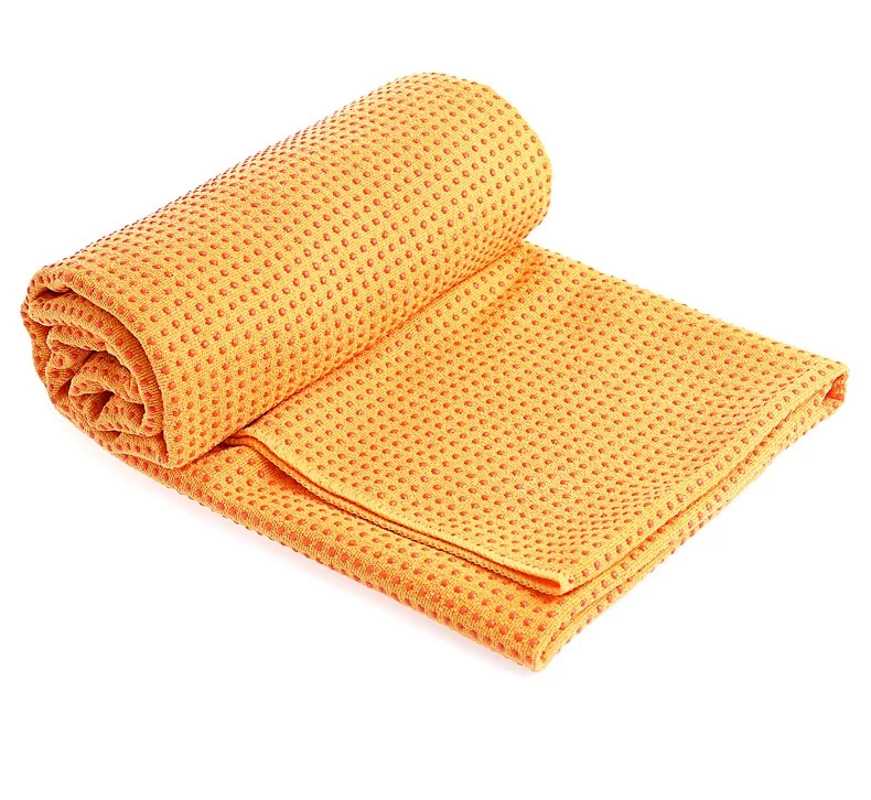 Нескользящий коврик для йоги, покрытие для пота, полотенце, Противоскользящий коврик для йоги из микрофибры, размер 183*63 см 72 ''x 24'', спортивное полотенце для пилатеса, одеяла для фитнеса - Цвет: Оранжевый