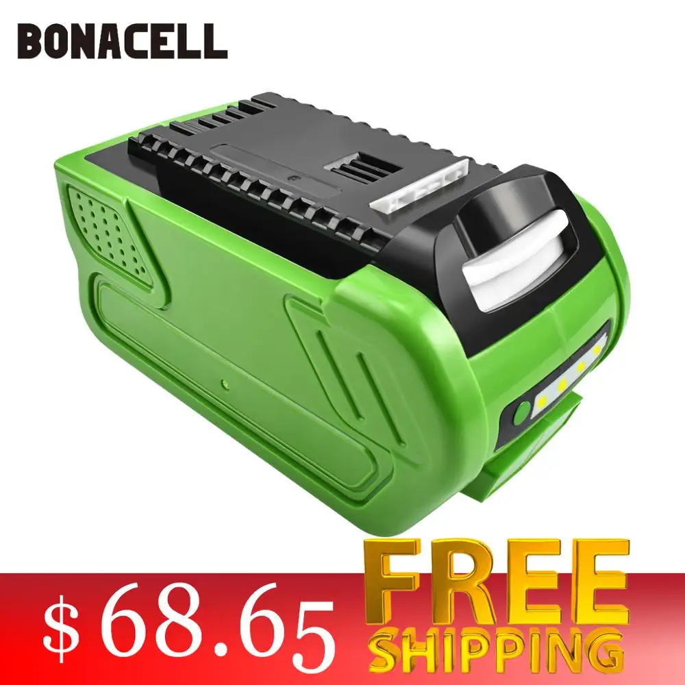 Bonacell 40V 6000mAh перезаряжаемая сменная батарея для Creabest 40V 200W GreenWorks 29462 29472 22272 G-MAX GMAX L30