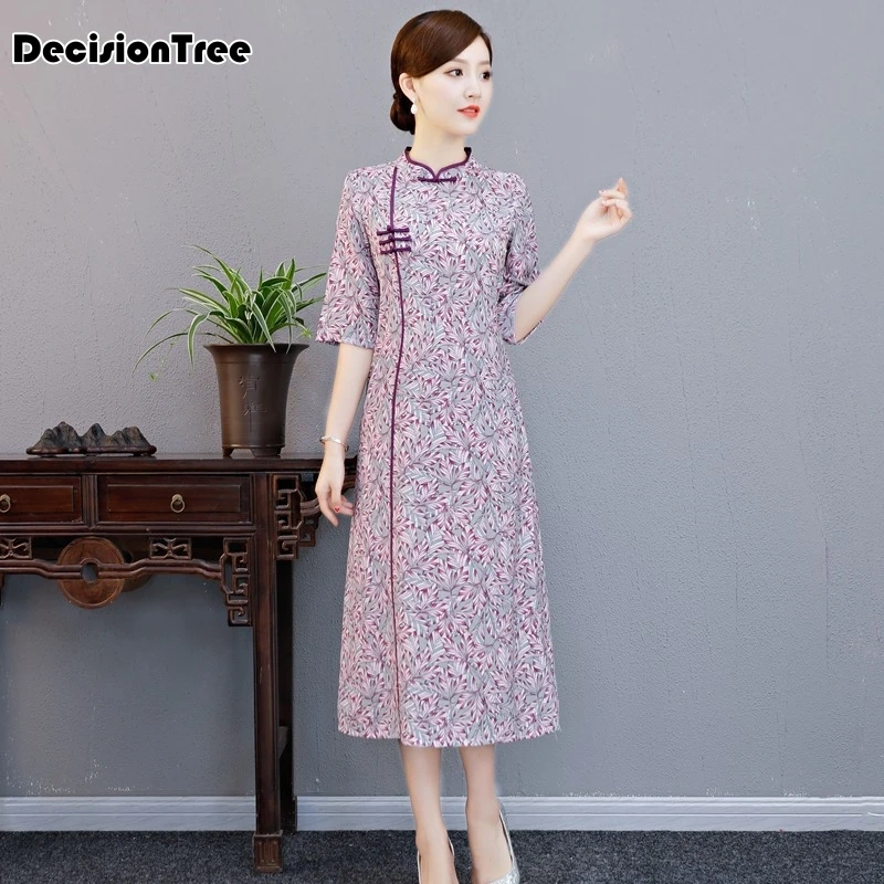 

2019 vietnam aodai chinese traditional clothing for woman qipao knee length chinese oriental dress modern aodai dress