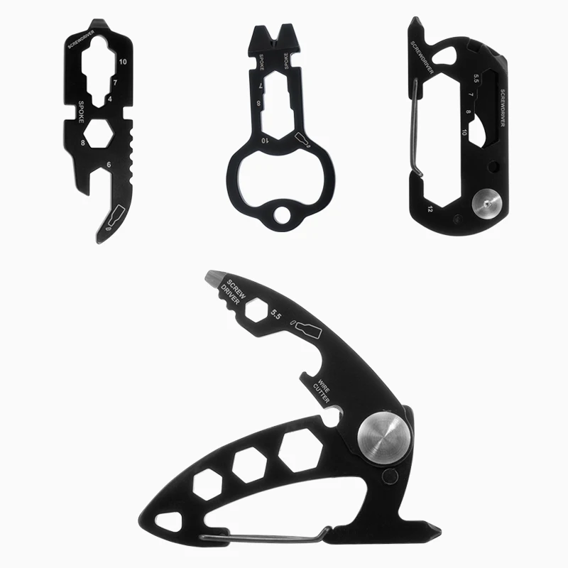 

Munkees Multifunction Carabiner Card Tool Screwdriver Mini Tool Slotted Phillips Stainless Steel Hex Square Pocket Size Keyring