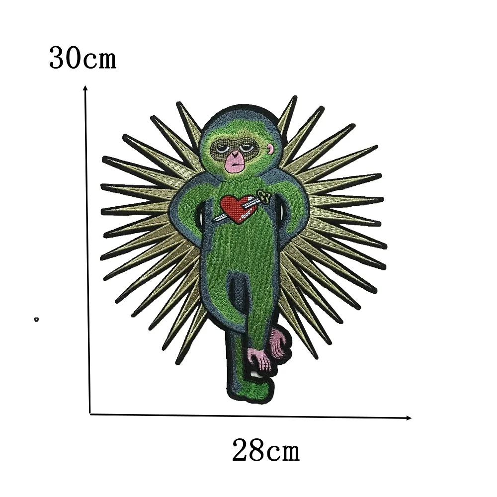 Новинка, светящиеся нашивки в виде обезьяны, железная одежда, обувь, сумки, аксессуары для одежды DIY, модный бренд с вышивкой в виде зеленой обезьяны
