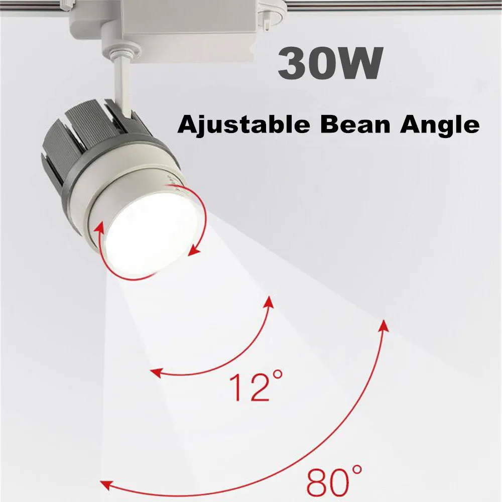 

Led Track Light 30W COB Zoom Angle Adjustable Light Aluminum Ceiling Rail Lighting Windows Showroom Rail Spotlight